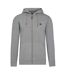 Mens classic zip front hoodie grey marl Raging Bull-1