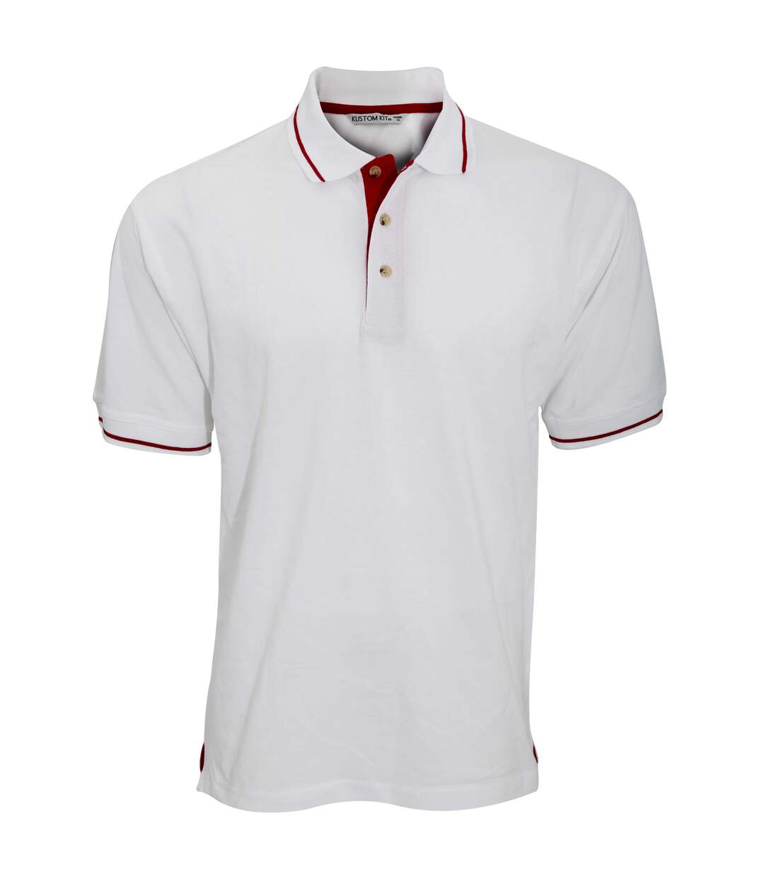 Polo à manches courtes Kustom Kit St. Mellion pour homme (Blanc/Rouge vif) - UTBC615