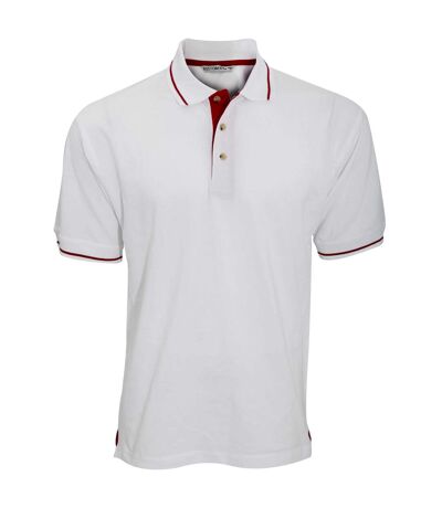 Polo à manches courtes  st. Mellion pour homme blanc/rouge vif Kustom Kit