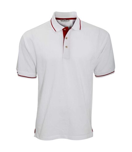 Kustom Kit Mens St. Mellion Mens Short Sleeve Polo Shirt (White/Bright Red)