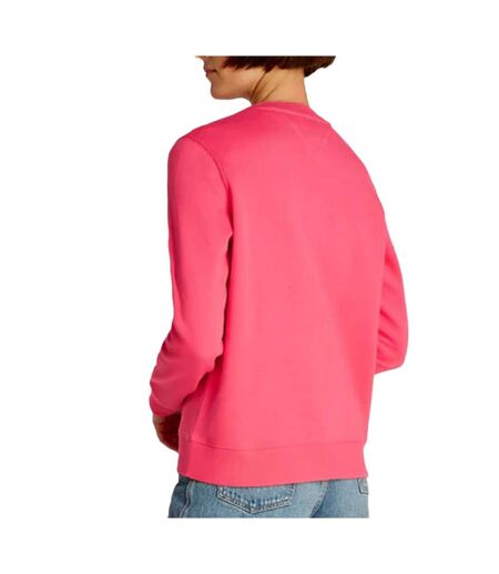 Sweat rose femme tommy hilfiger flag crew - l