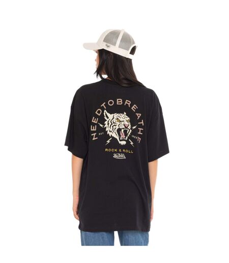 T-shirt femme col rond avec imprimé devant et dos pailletée Tiger Vondutch