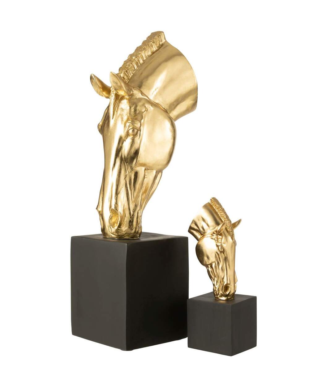 Tête de Cheval sur Socle Hollywood 44cm Doré-5