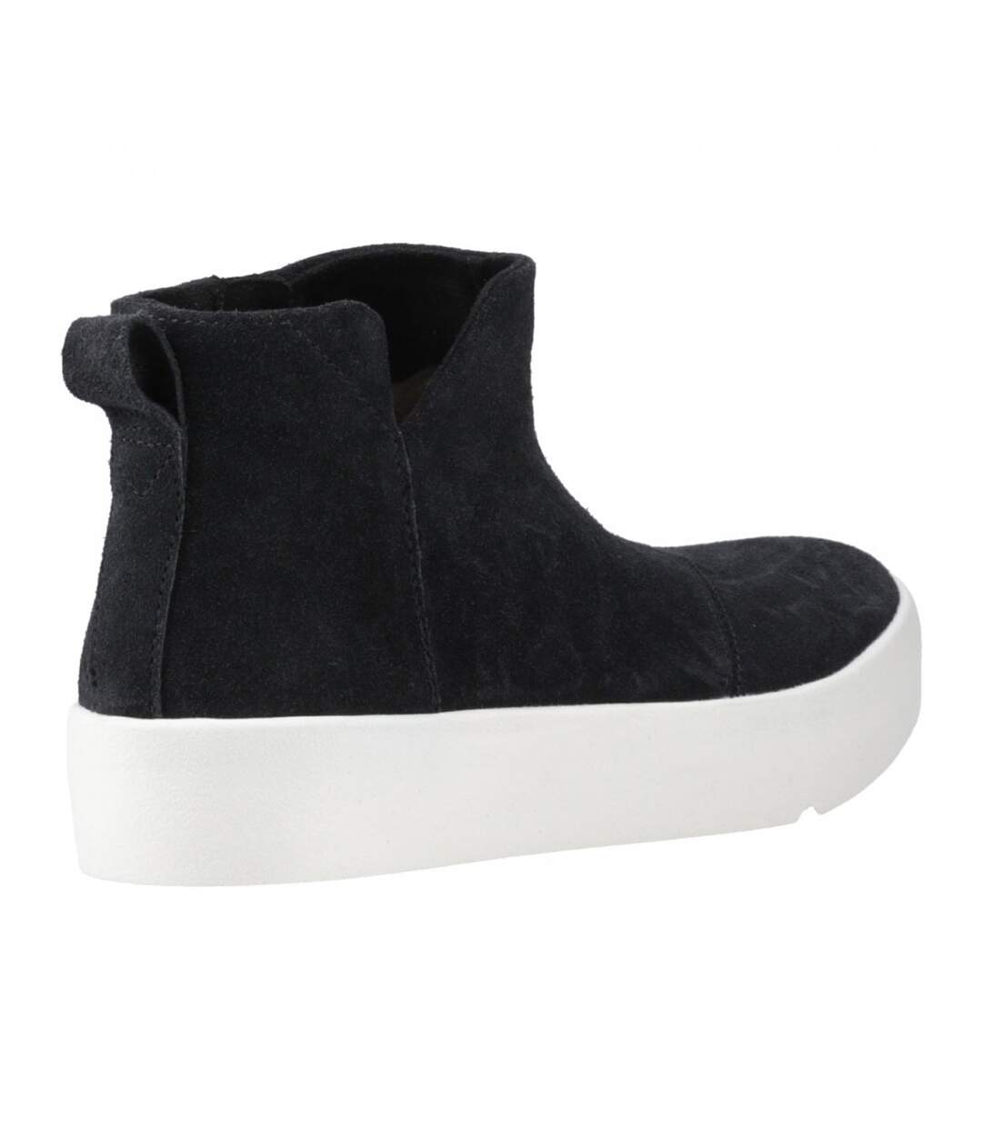 Womens/ladies Verona Suede Mid Cut Ankle Boots Black Toms-2