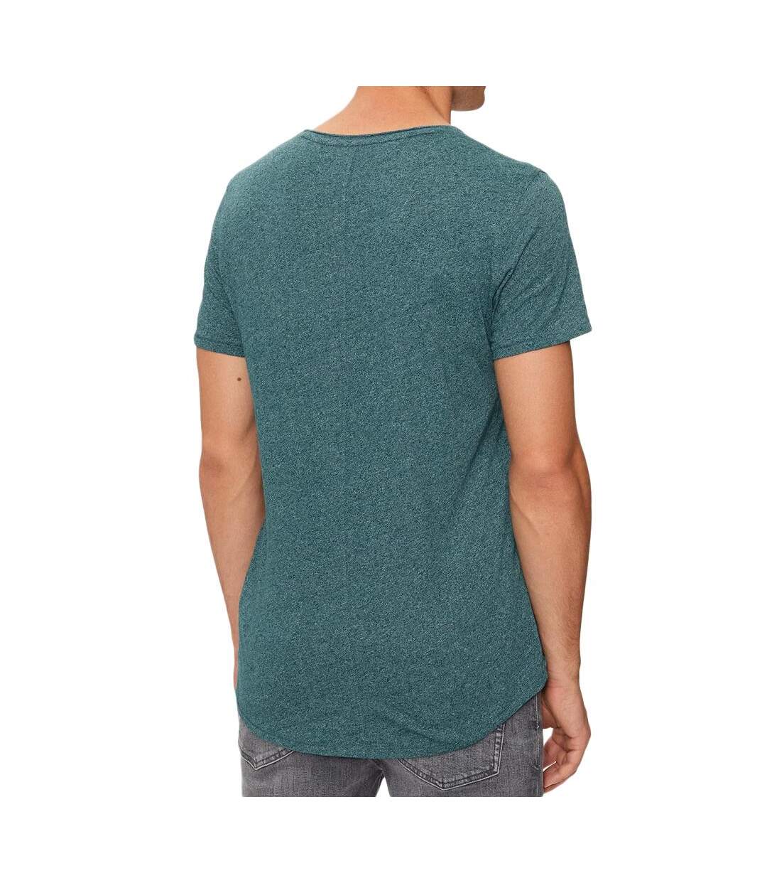 T-shirt bleu canard homme tommy hilfiger xslim jaspe-2