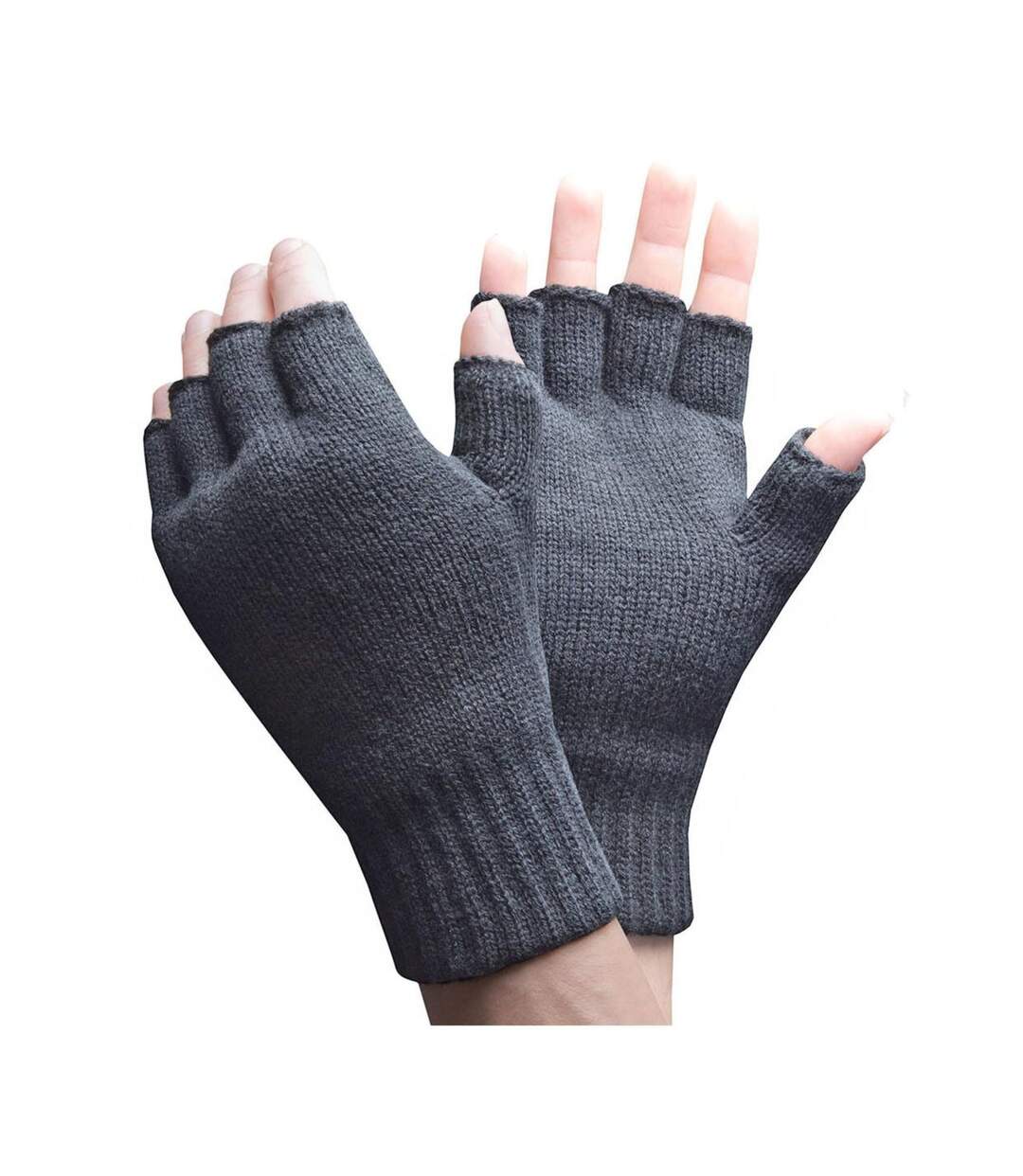 Gants Sans Doigts Homme Thermiques Doublés Polaire-1