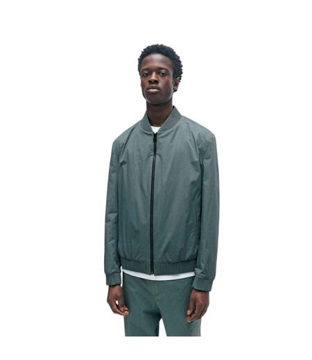 Mens Ribbed Cuff Bomber Jacket Dark Green Hugo