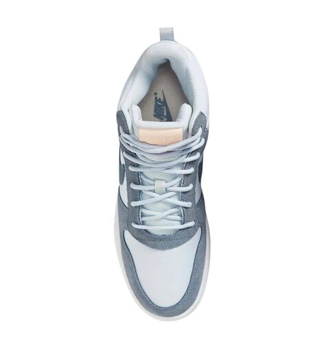 Womens/ladies Court Borough Premium Leather Mid Cut Trainers White Blue Nike