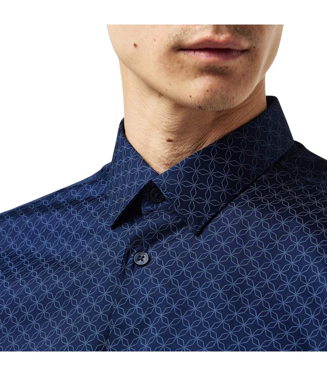 Chemise Habillée Motif/style Géométrique Homme Bleu Marine Ted Baker-4