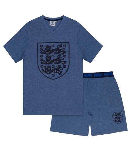 Ensemble De Pyjama Court Homme Bleu Marine Chiné England