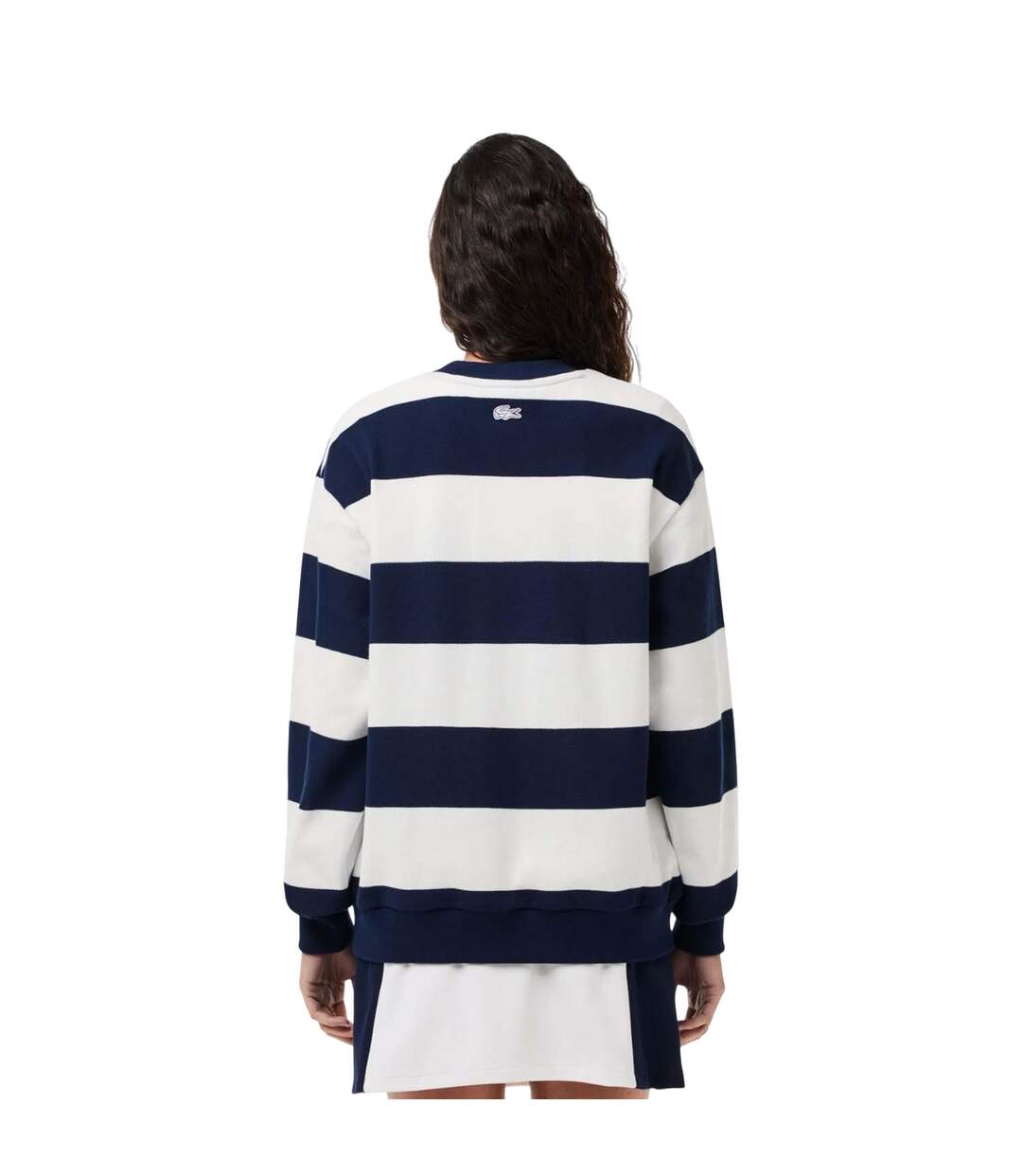 Sweat French Made Femme Crème Bleu Foncé Lacoste-2