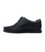 Mens Leather Work Flat Shoes Black Pretty Green-3
