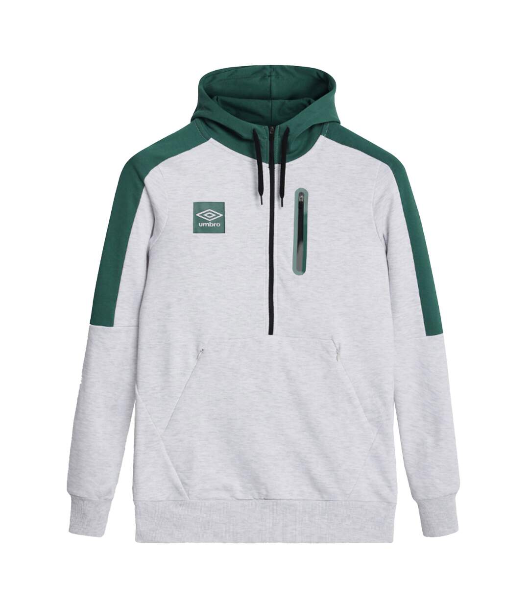 Mens Terrace Half Zip Hoodie Fir Ice Marl Umbro-2
