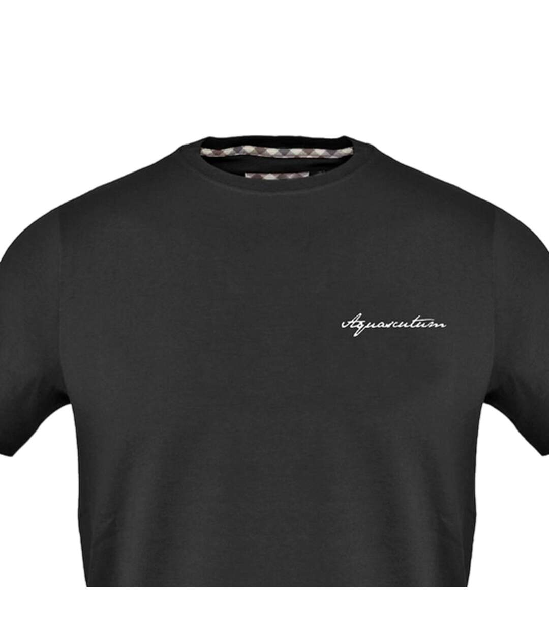 Mens Logo Crew Neck Regular T-shirt Black Aquascutum-3