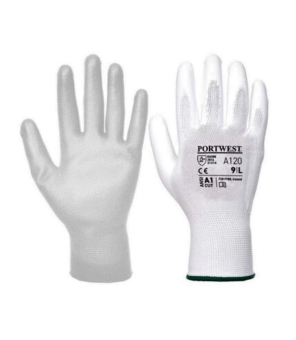 Pu palm coated gloves a120 / workwear m white Portwest