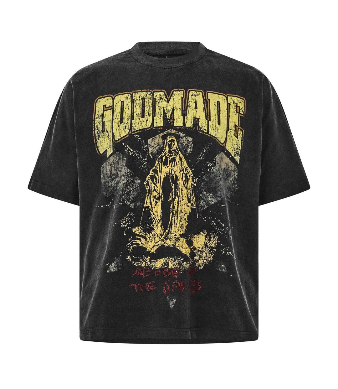 T-shirt Motif/style Imprimé Graphique Homme Noir GodMade-2
