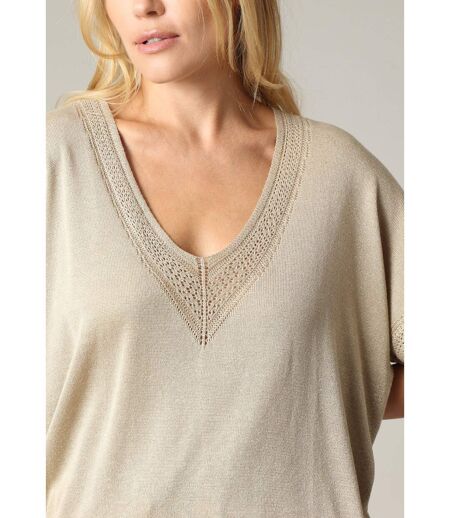 Pull casual en viscose avec incrustations fils lurex MARLYN