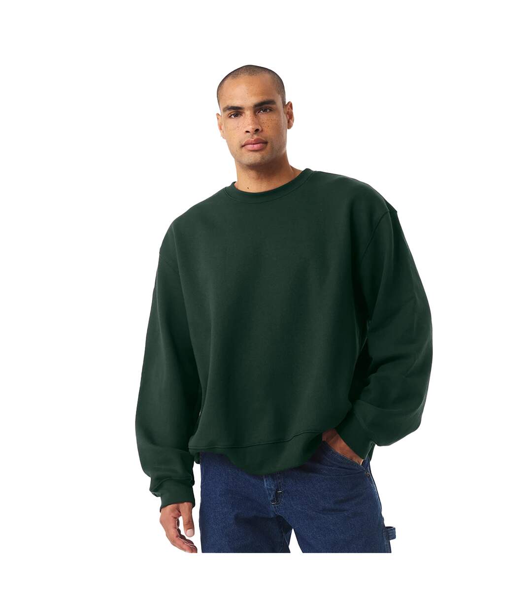 Unisex Adult Heavyweight Crew Neck Sweatshirt Forest Green Bella + Canvas-4
