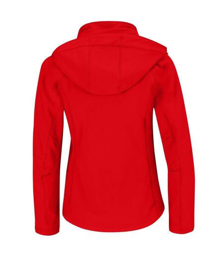 B&C Womens/Ladies Hooded Soft Shell Jacket (Red) - UTRW9765