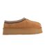 Womens/ladies Wonga Cow Suede Platform Slippers Chestnut EverAu-4