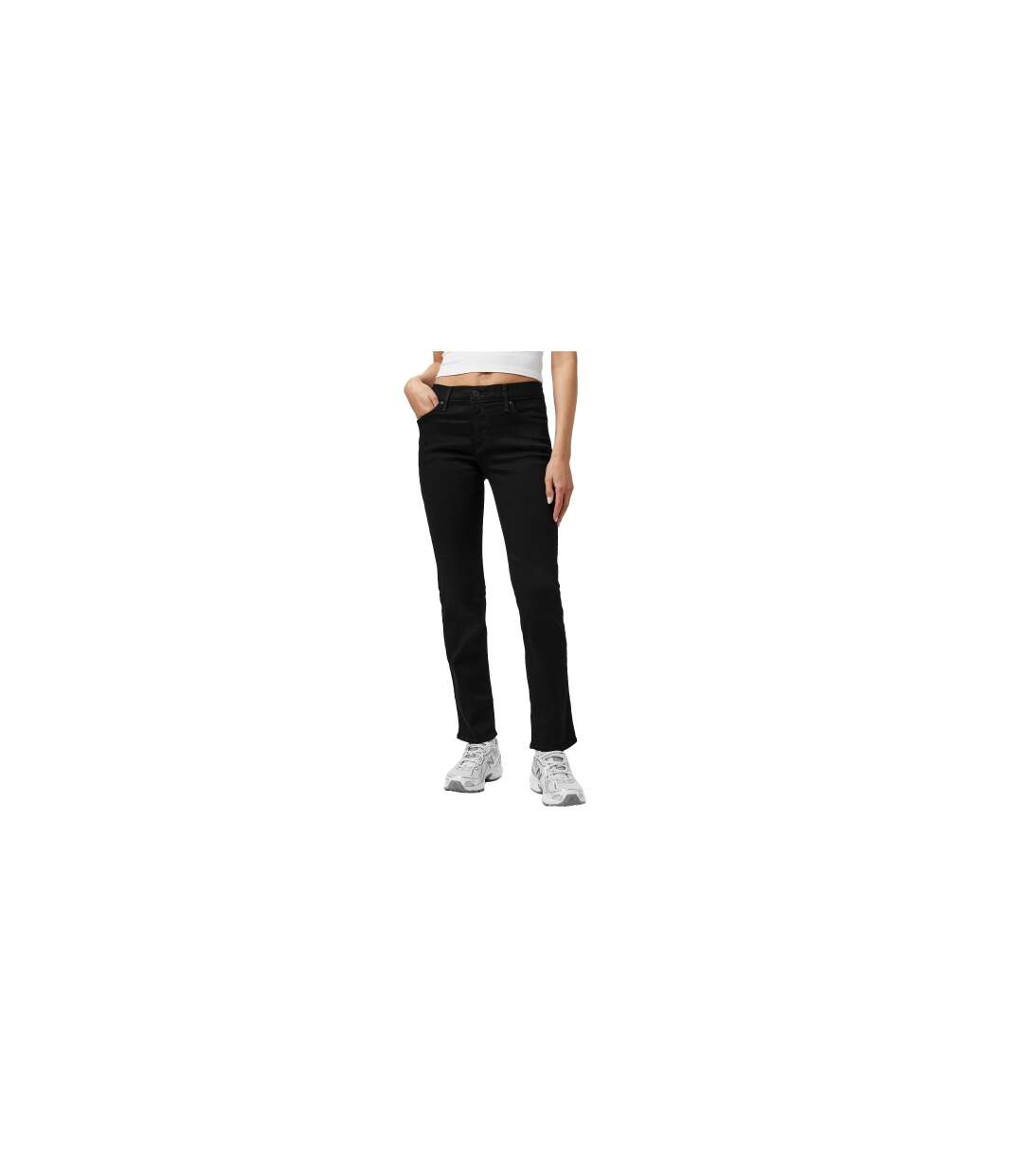 Womens/ladies 314 Denim Straight Jeans Black Levis-2