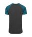 T-shirt Manches Raglan Motif/style Contrasté Homme Charbon Bleu Sarcelle Urban Classics-2