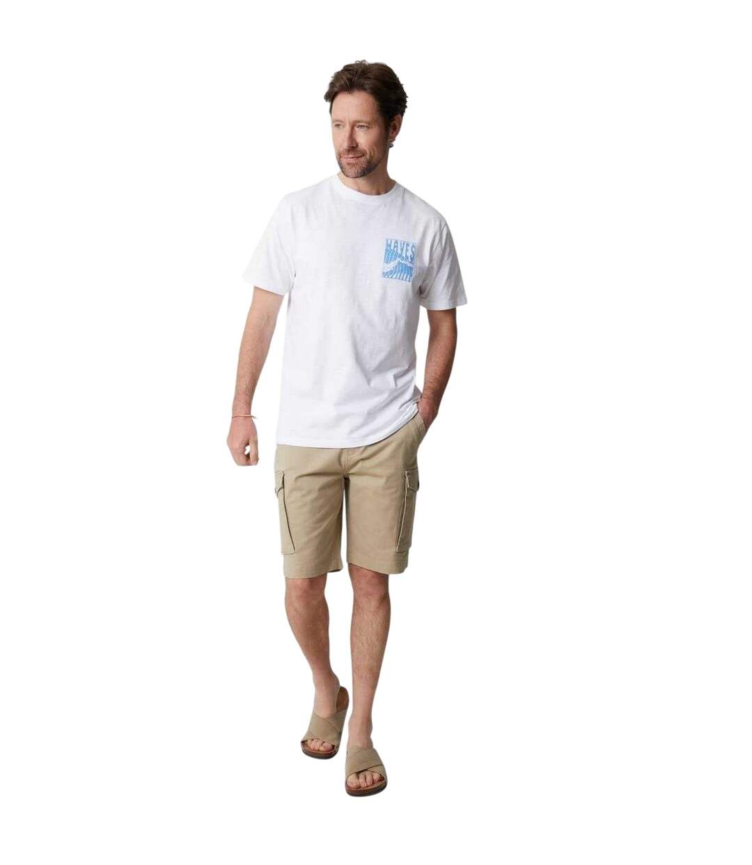 Mens Argyle Waves Regular T-shirt White Saltwell-1