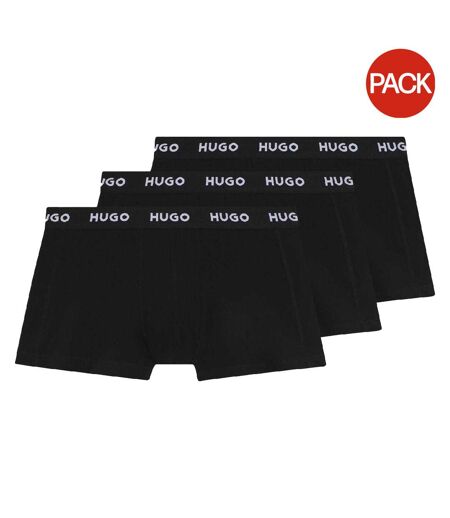 Pack Of 3  Mens Logo Boxer Shorts  Black Hugo