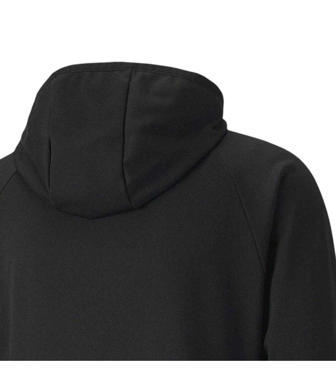 Mens Teamliga Quarter Zip Training Hoodie Black White Puma-4