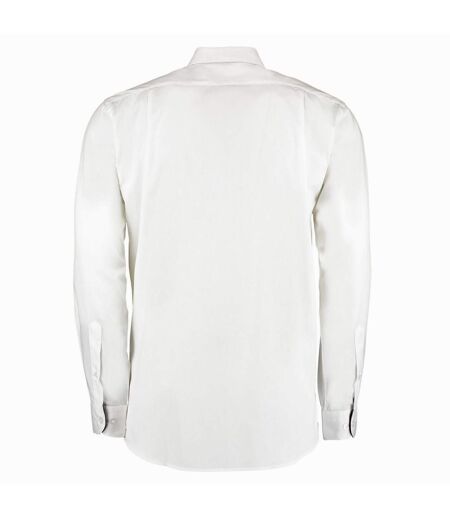 Kustom Kit Mens Premium Contrast Oxford Long-Sleeved Shirt (White/Mid Blue) - UTPC6314