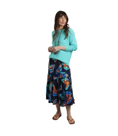 Jupe Mi-longue Cassis Liva Femme Bleu Foncé Weird Fish