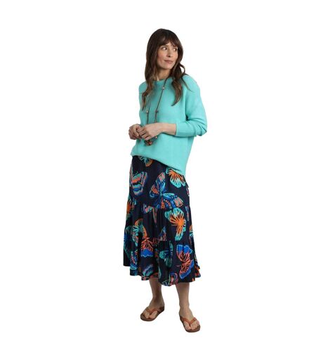 Jupe mi-longue cassis liva femme bleu foncé Weird Fish