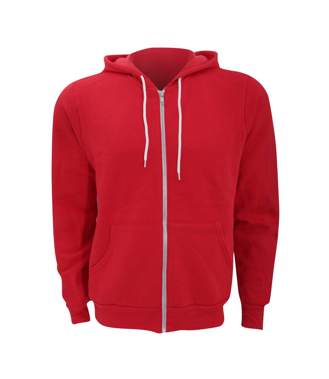 Canvas Unisex Zip-up Polycotton Fleece Hooded Sweatshirt / Hoodie (Red) - UTBC1337-1