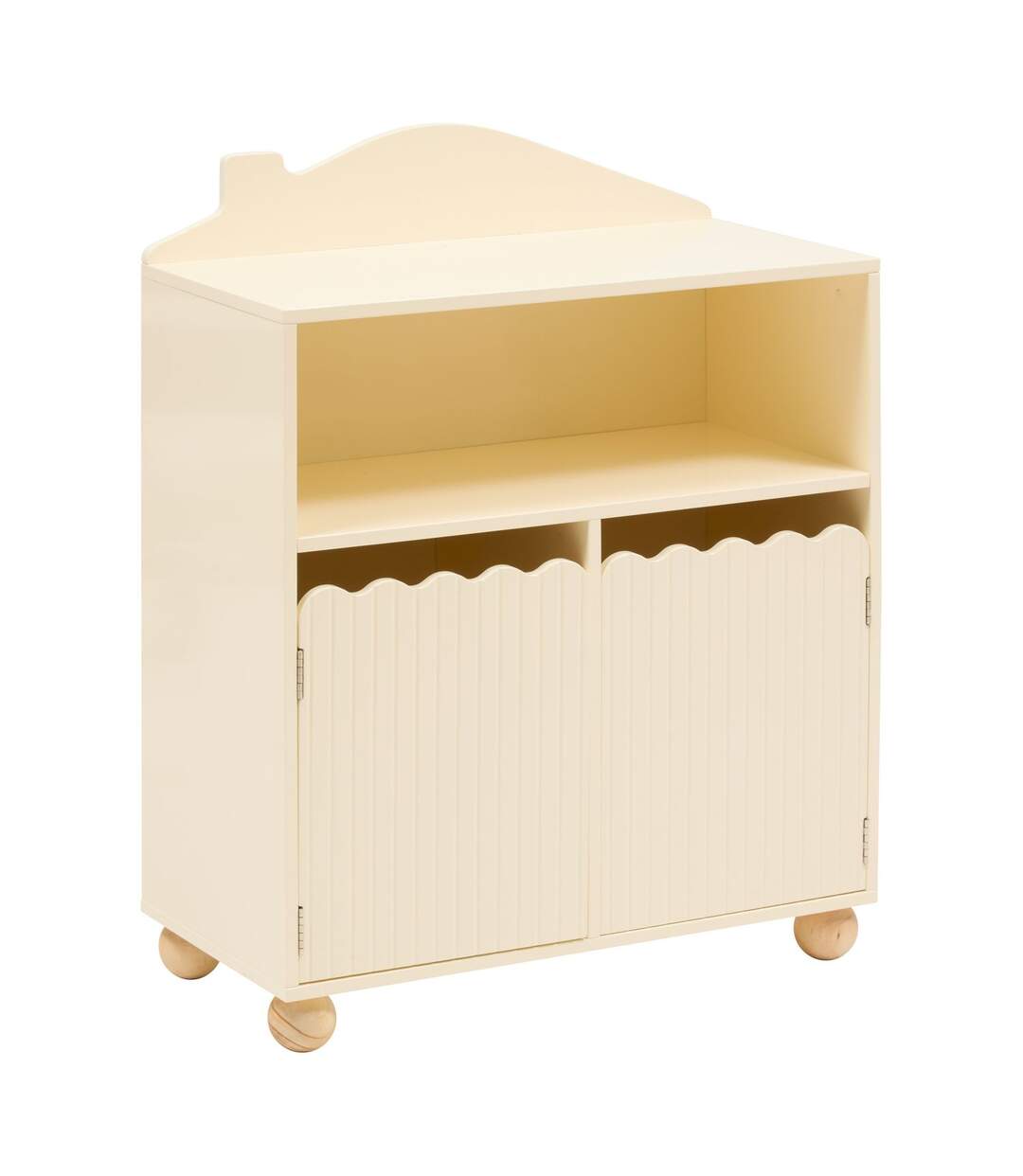 Bibliothèque enfant 2 portes et 1 niche BOULI - Beige-1