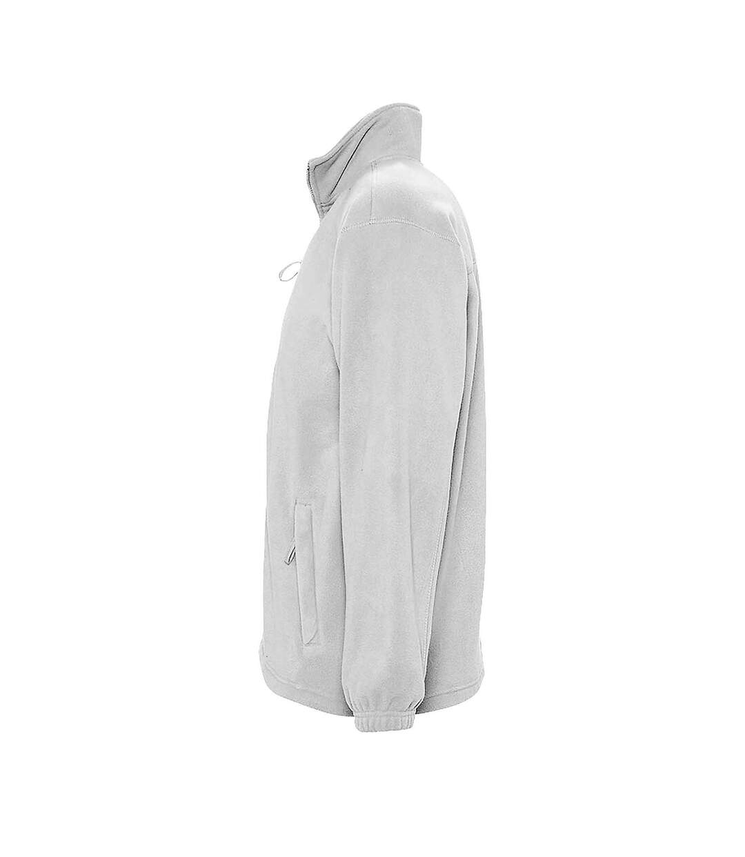 Mens north full zip outdoor fleece jacket white SOLS