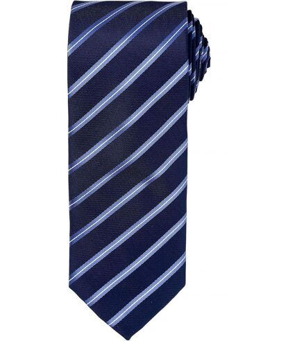 Cravate rayée sport - PR784 - bleu marine et bleu roi
