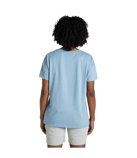 T-shirt Manches Courtes Motif/style Citron Yago Femme Bleu Pâle Imprimé Craghoppers