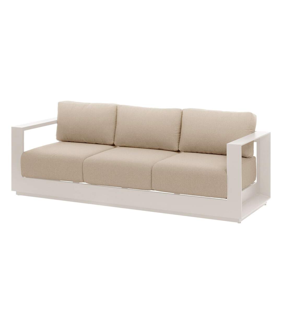 Canapé de jardin en aluminum 3 places ALLURE - Avoine et beige zebrano-1