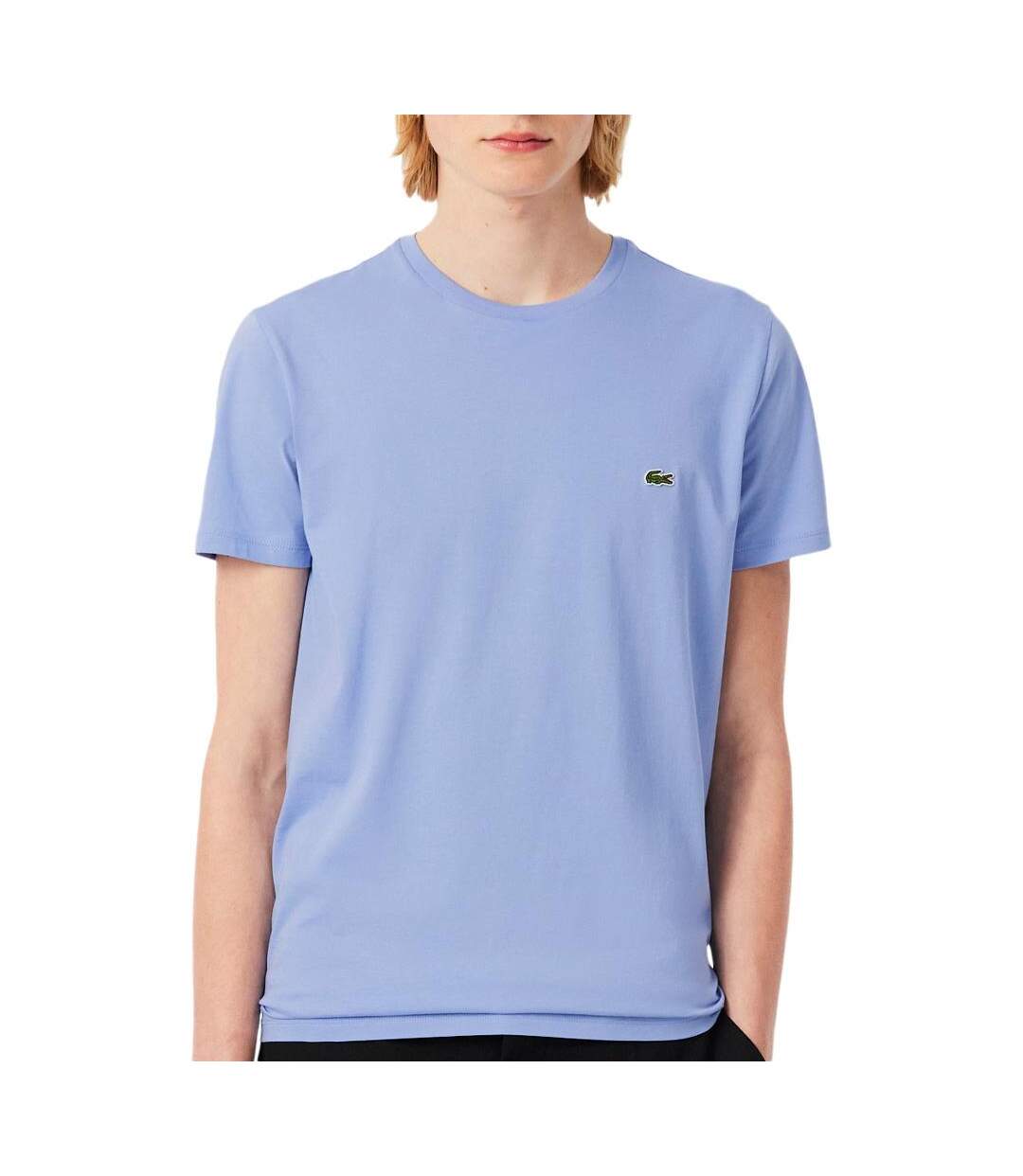 T-shirt bleu clair homme lacoste th6709001 - l-1