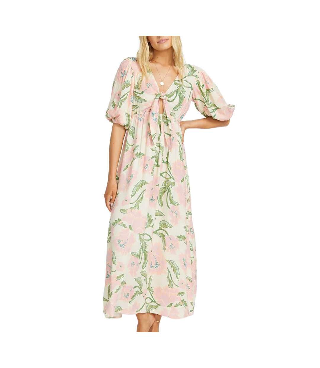 Robe rose à fleurs femme billabong night fall-1