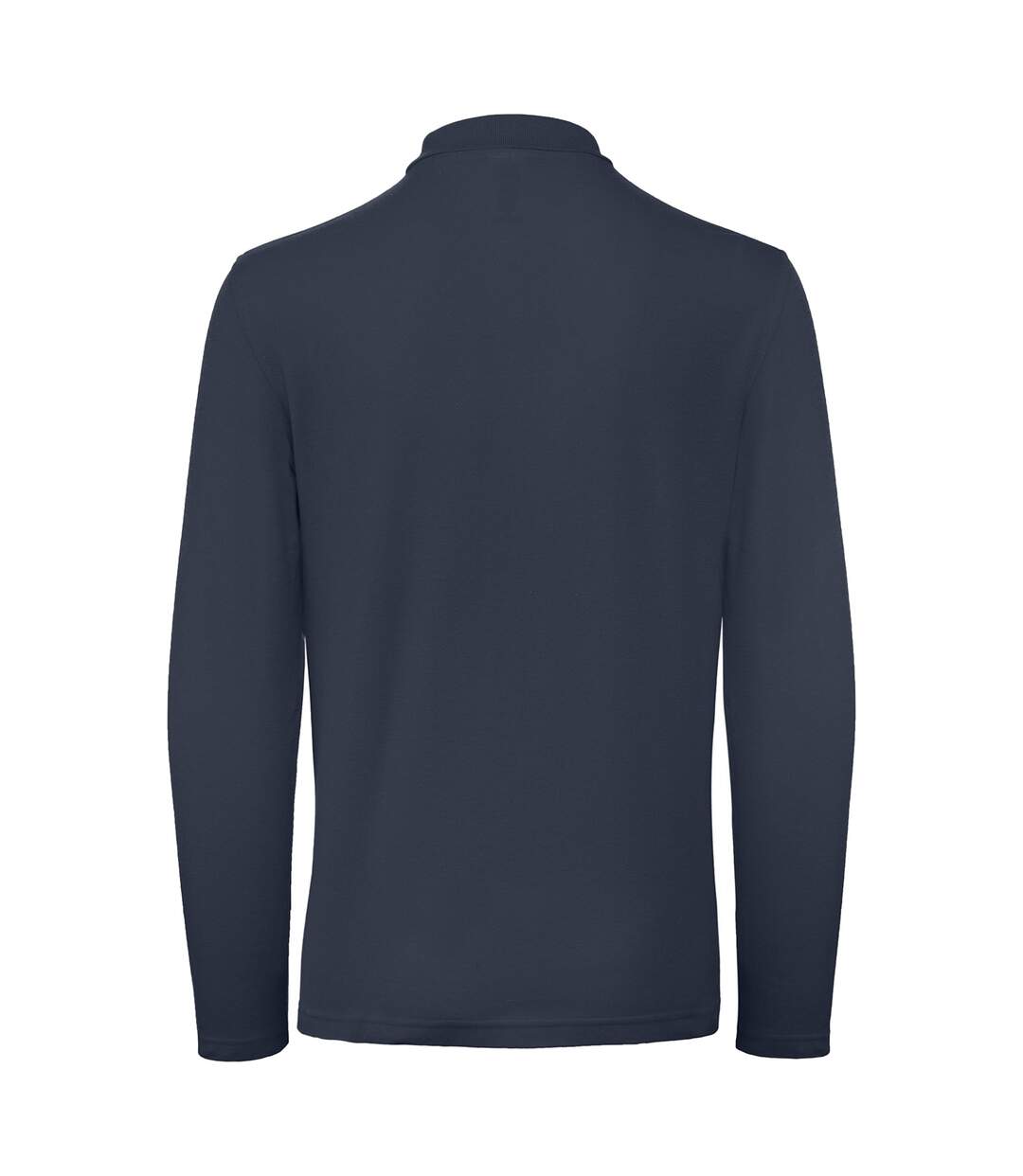 Collection mens long sleeve polo shirt navy B&C