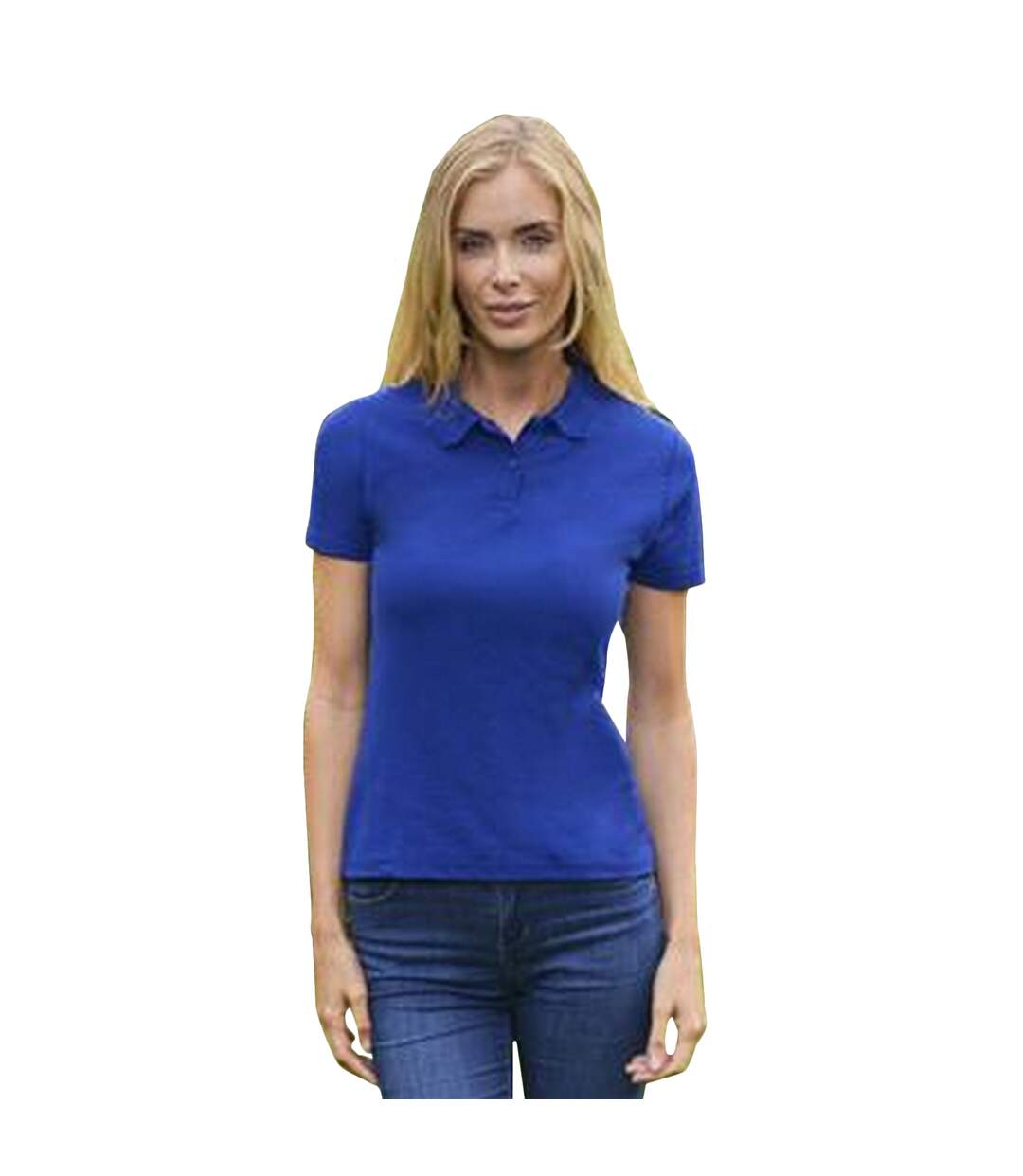 Polo femme bleu roi Casual Classic-4