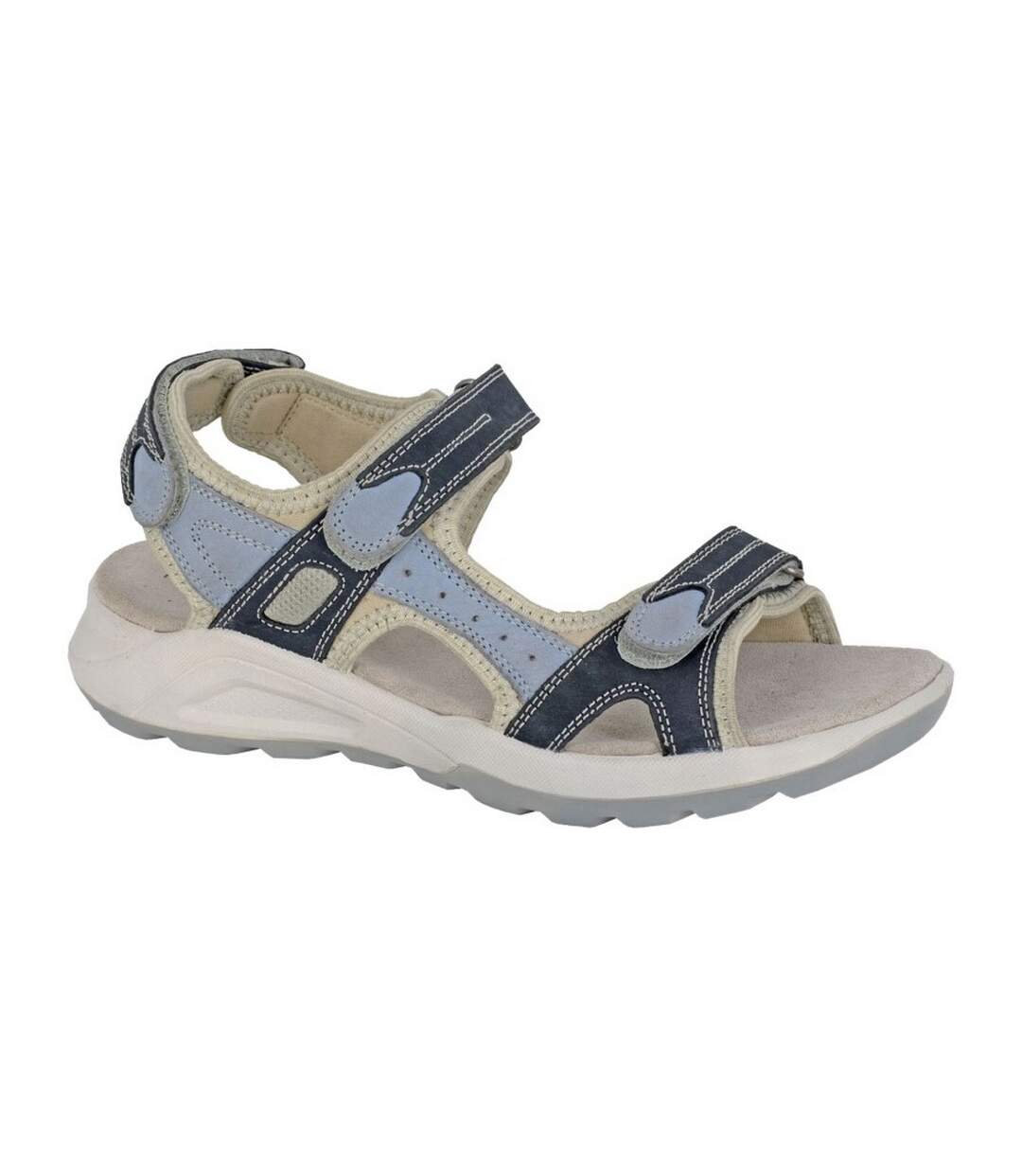 Womens/ladies Nubuck Sports Sandals Blue Navy Mod Comfys-1