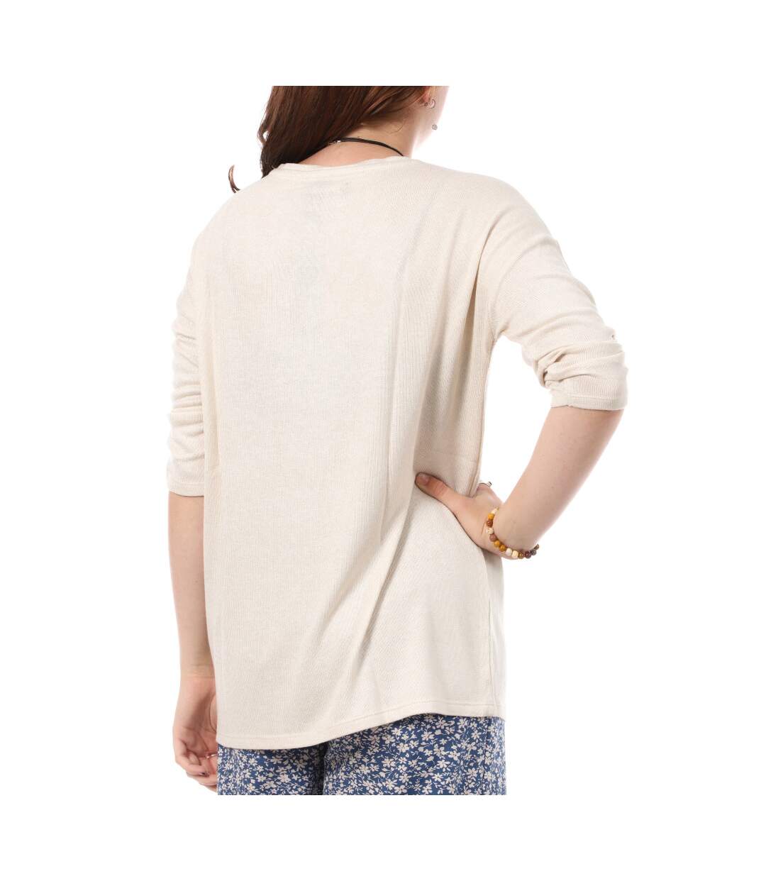 Pull Beige Femme Vero Moda Brianna 3/4-2