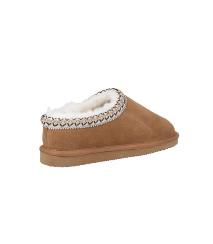 Womens/ladies foxmoor suede slippers tan Cotswold