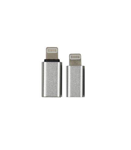 Lot de 2 Adaptateurs USB Port Lightning 2cm Gris