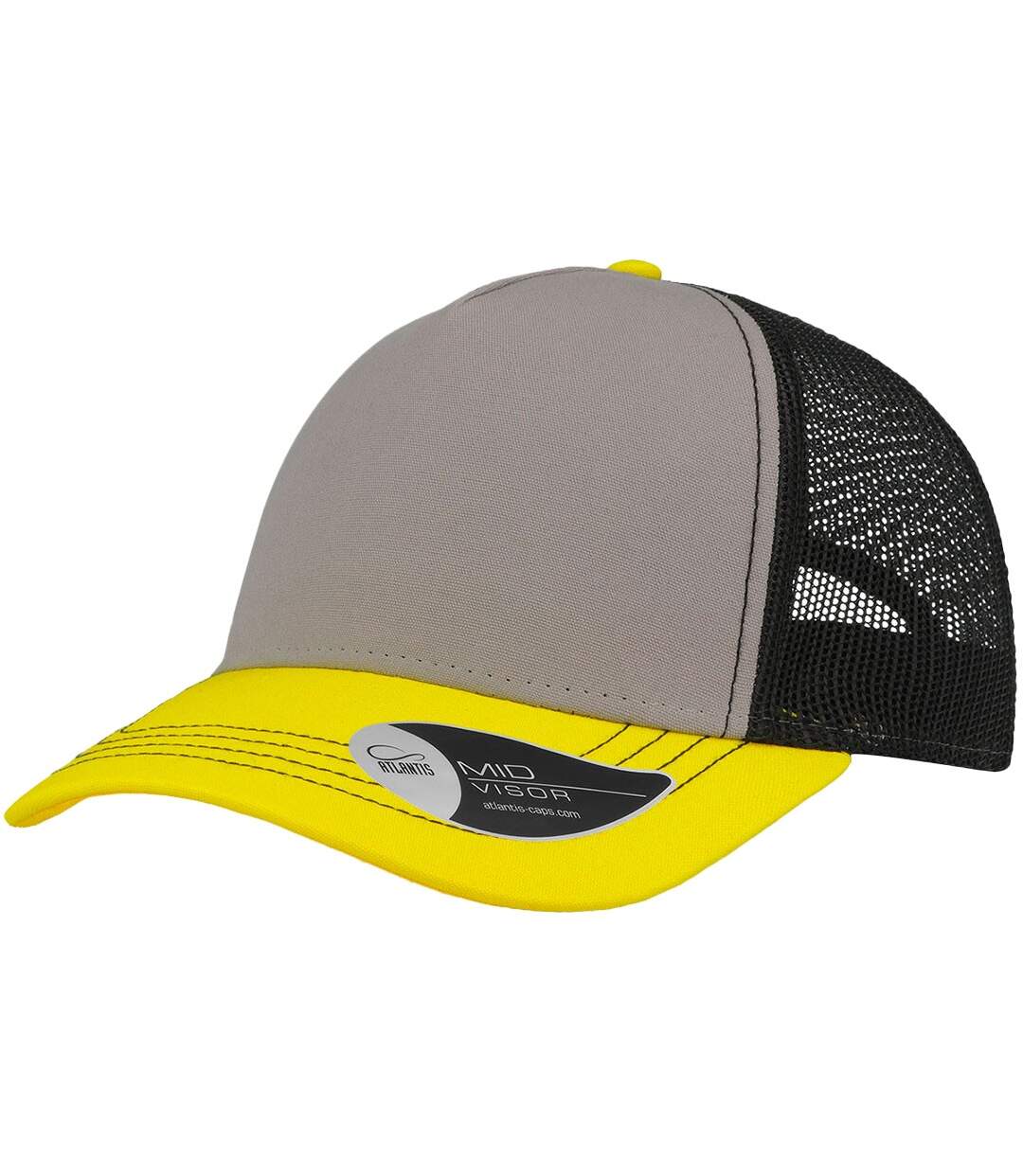 Casquette trucker rapper gris clair / jaune / noir Atlantis-1