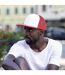 Unisex Snap 90s Flat Visor 5 Panel Trucker Cap White Red Atlantis-4