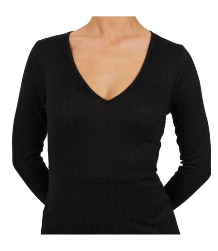 Robe Courte Manches Longues Femme Noir Brave Soul