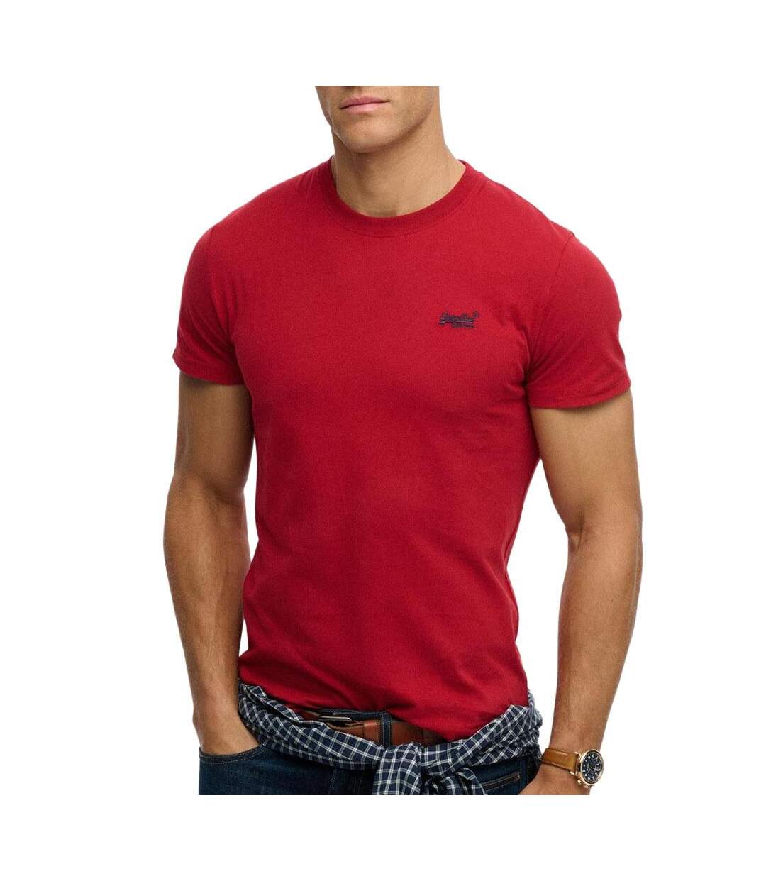 T-Shirt rouge vif homme superdry essentials-1